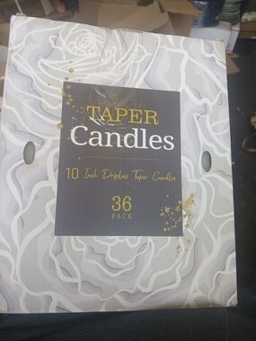 Ivory Taper Candles 36-Pack – Elegant Dripless Dinner Candles